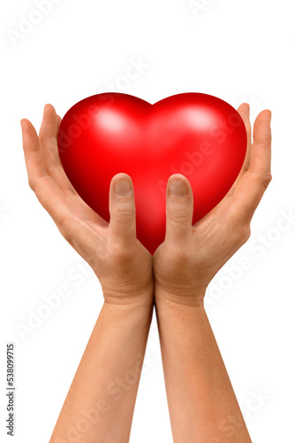 Gesture series: hands holding red heart