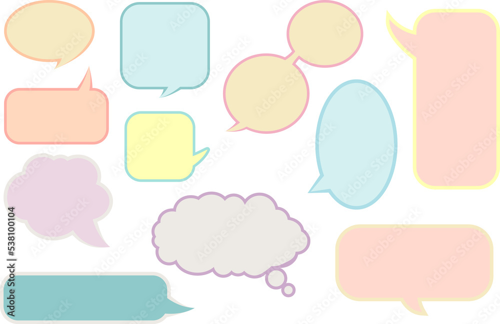 speech text box bubble pastel color set speech text box bubble pastel color set