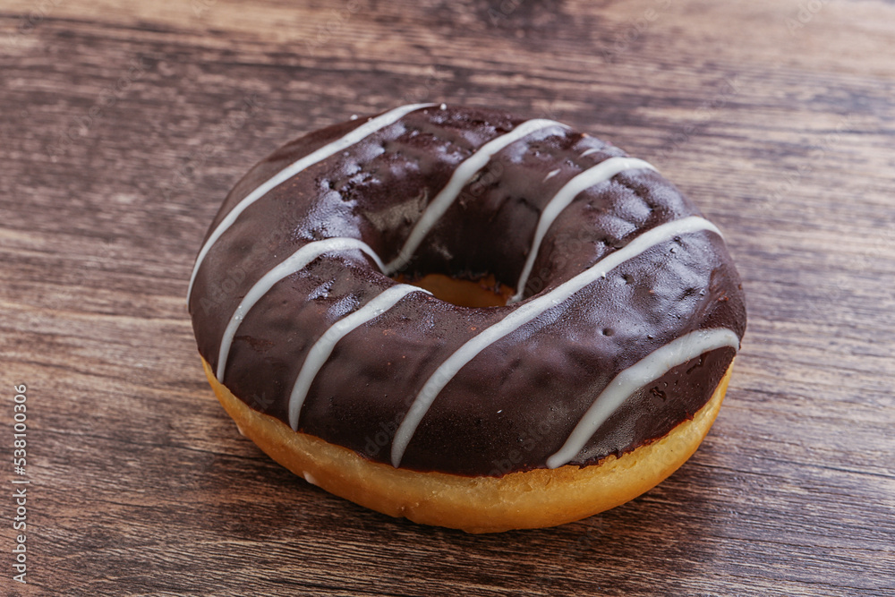 Glazed sweet tasty chocolate donut Glazed sweet tasty chocolate donut