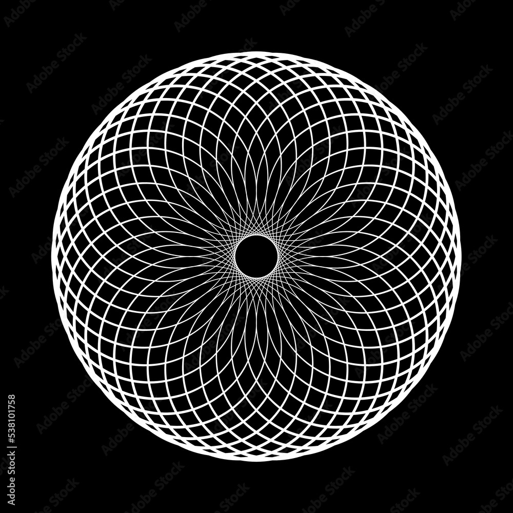 Abstract Circle Lines Spirograph Pattern. Round Rotation Design Element. Abstract Circle Lines Spirograph Pattern. Round Rotation Design Element.
