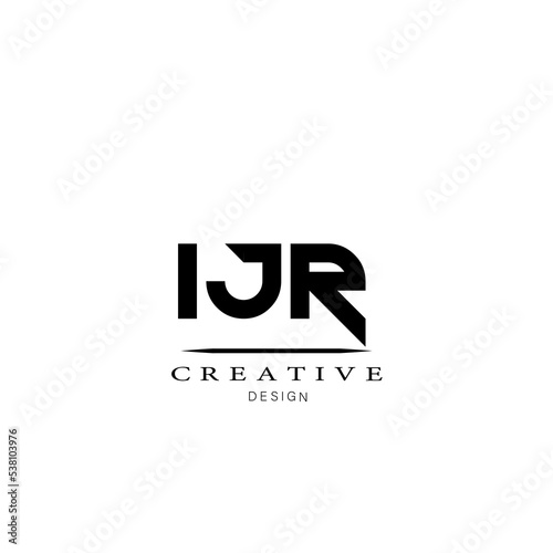 IJR Letter. I J R Alphabet Design on Black Background. IJR   creative design. Simple and Modern logo design photo