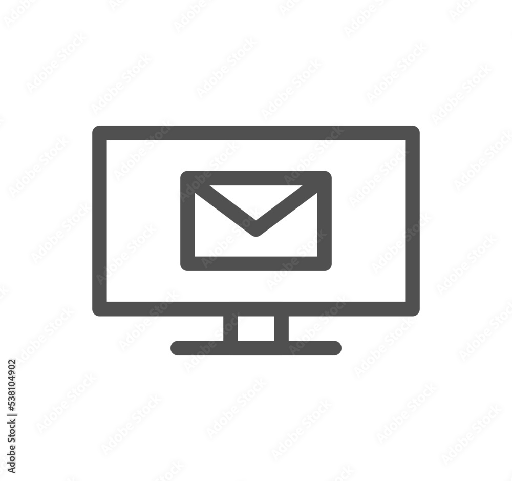 Envelope icon outline and linear vector. Envelope icon outline and linear vector.