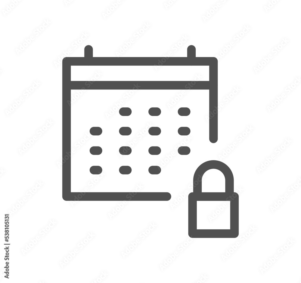 Calendar icon outline and linear vector. Calendar icon outline and linear vector.