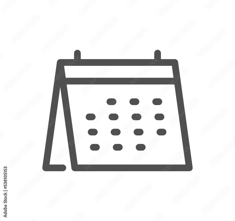 Calendar icon outline and linear vector. Calendar icon outline and linear vector.