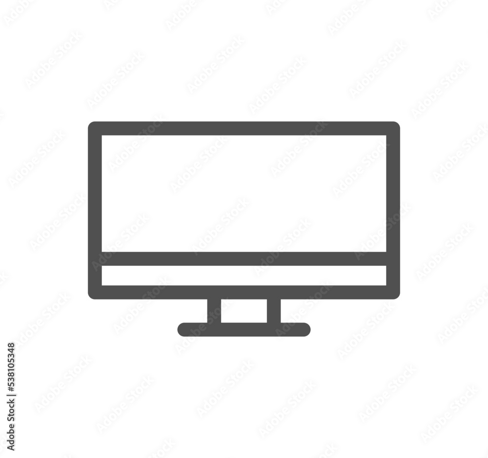 Monitor icon outline and linear vector. Monitor icon outline and linear vector.
