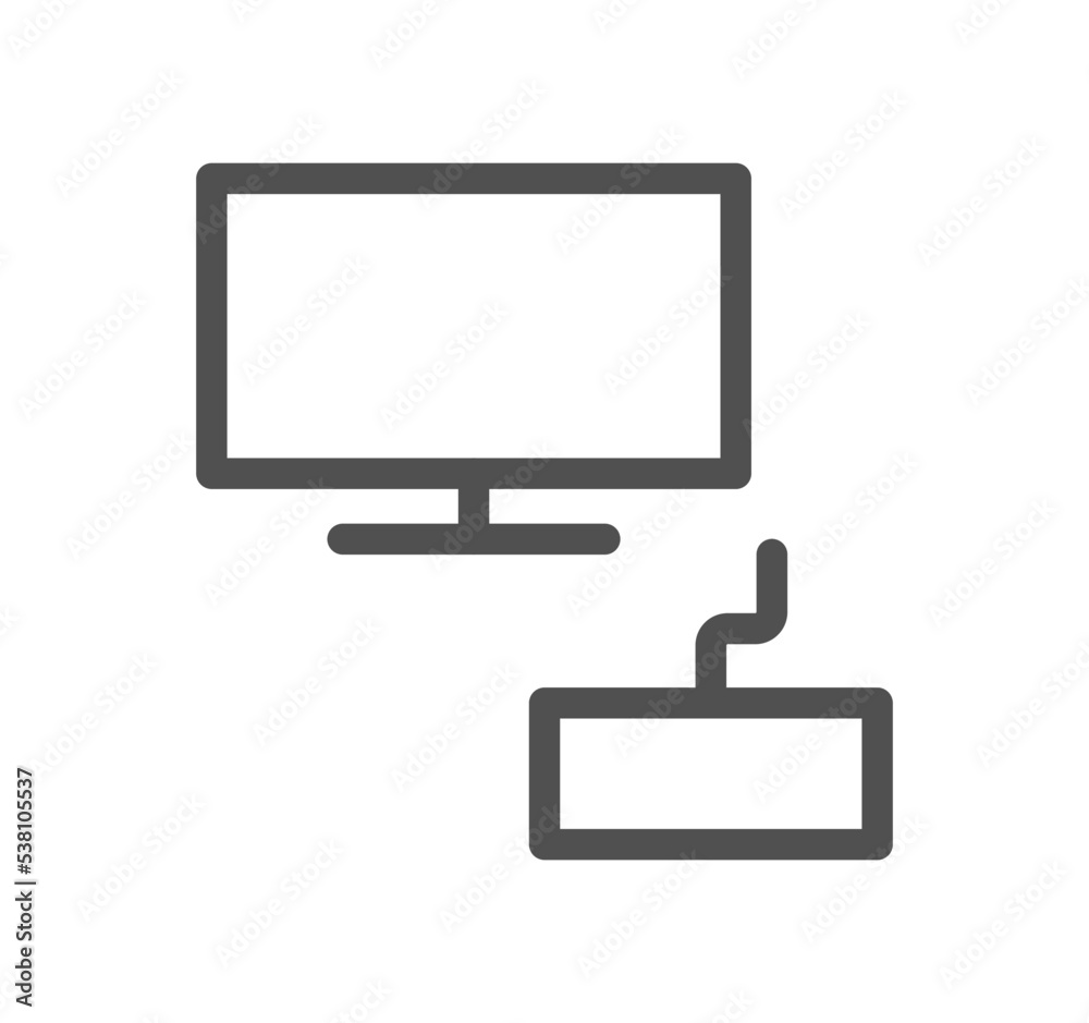 Monitor icon outline and linear vector. Monitor icon outline and linear vector.