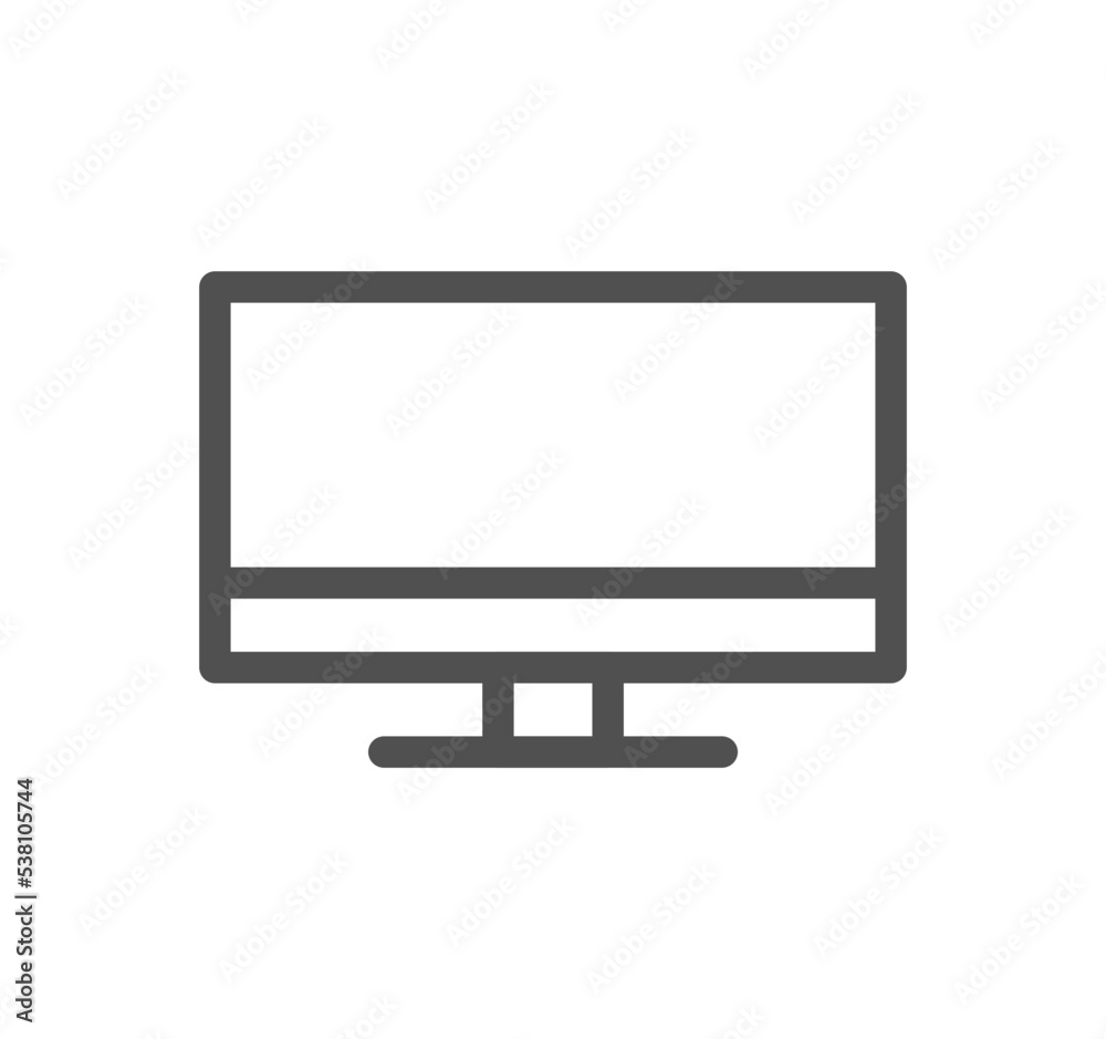 Monitor icon outline and linear vector. Monitor icon outline and linear vector.