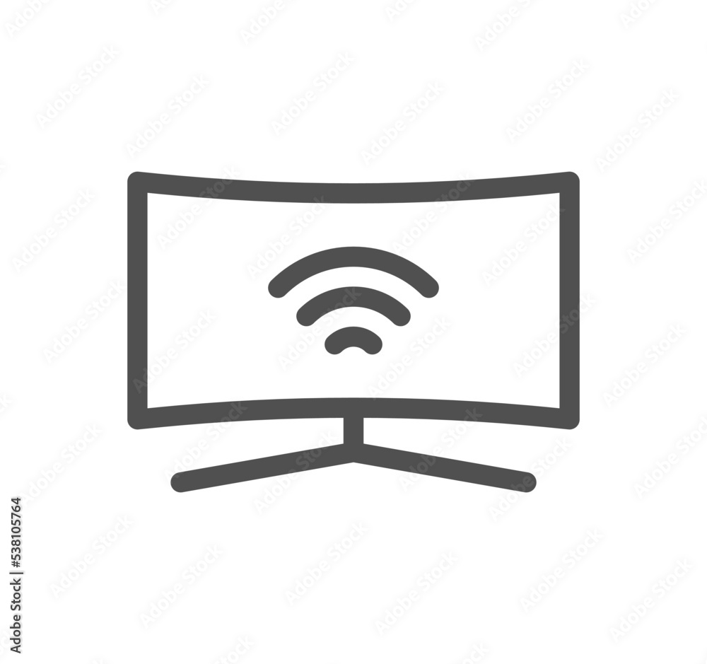 Monitor icon outline and linear vector. Monitor icon outline and linear vector.
