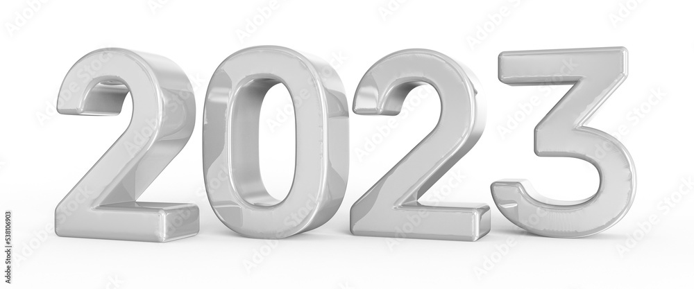 Number 2023 New Year 3D Render Number 2023 New Year 3D Render