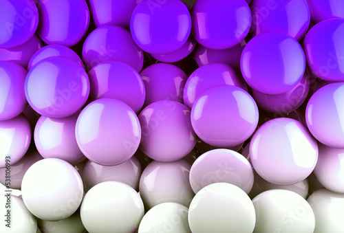 Formas circulares en elegante tono violeta. Fondo abstracto. Formas redondas o burbujas en tono púrpura. Ilustración 3d.