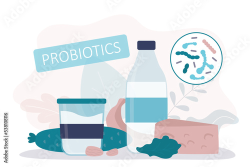 Products containing large number of beneficial microorganisms. Fresh fruits and vegetables improve digestion