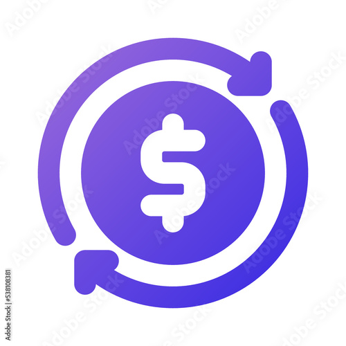 return on investment icon flat gradient style