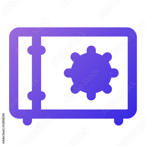 safe box icon flat gradient style