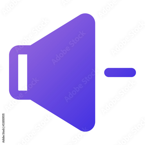 volume down icon flat gradient style