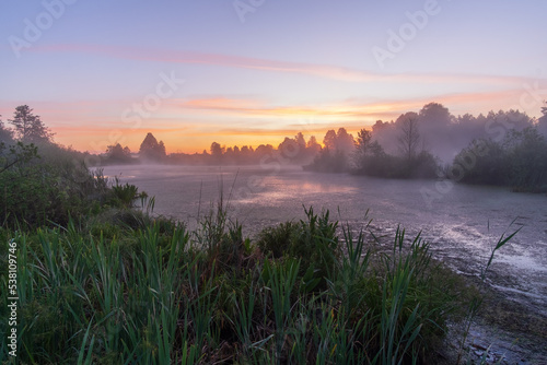 summer sunrise over the lake