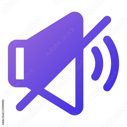 mute icon flat gradient style
