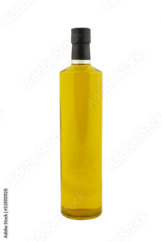 olive oil in glass bottle