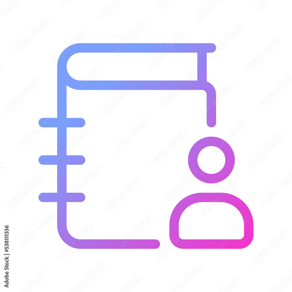 Contact list pixel perfect gradient linear ui icon. Catalogue of personal information. Communication. Line color user interface symbol. Modern style pictogram. Vector isolated outline illustration Contact list pixel perfect gradient linear ui icon. Catalogue of personal information. Communication. Line color user interface symbol. Modern style pictogram. Vector isolated outline illustration