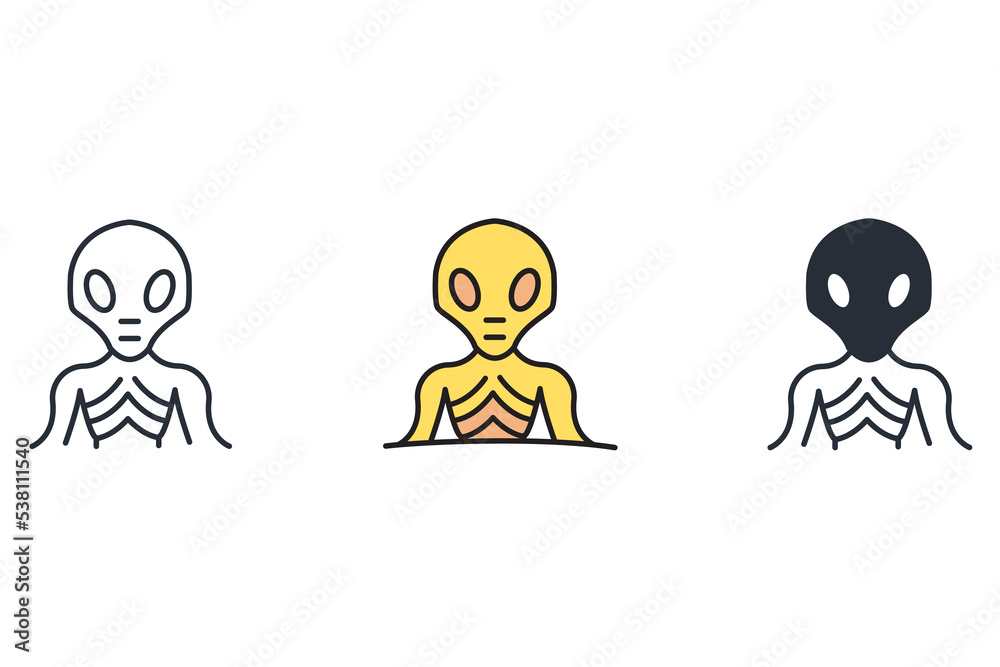 Alien icon vector icon.Editable stroke.linear style sign for use web design,logo.Symbol illustration. Alien icon vector icon.Editable stroke.linear style sign for use web design,logo.Symbol illustration.