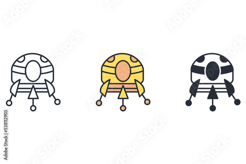 space lander icon vector icon.Editable stroke.linear style sign for use web design,logo.Symbol illustration.  