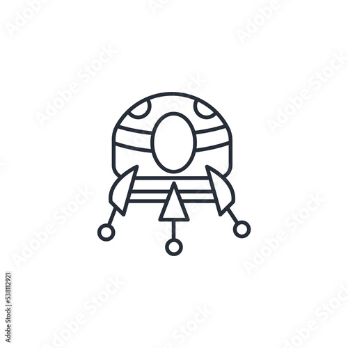 space lander icon vector icon.Editable stroke.linear style sign for use web design,logo.Symbol illustration.  