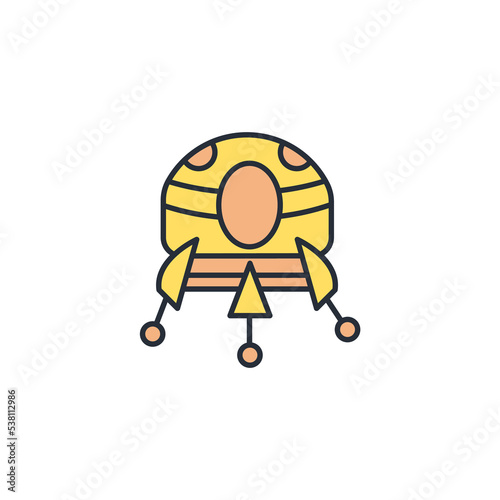 space lander icon vector icon.Editable stroke.linear style sign for use web design,logo.Symbol illustration.  