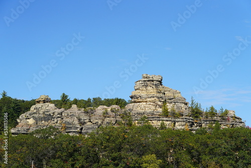 Rock formation on top of a mountain near Camp Douglas, Wisconsin © Aaron