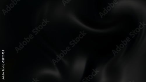 Beautiful black abstract background with folds of curtains. 3D illustration, 3D rendering.
