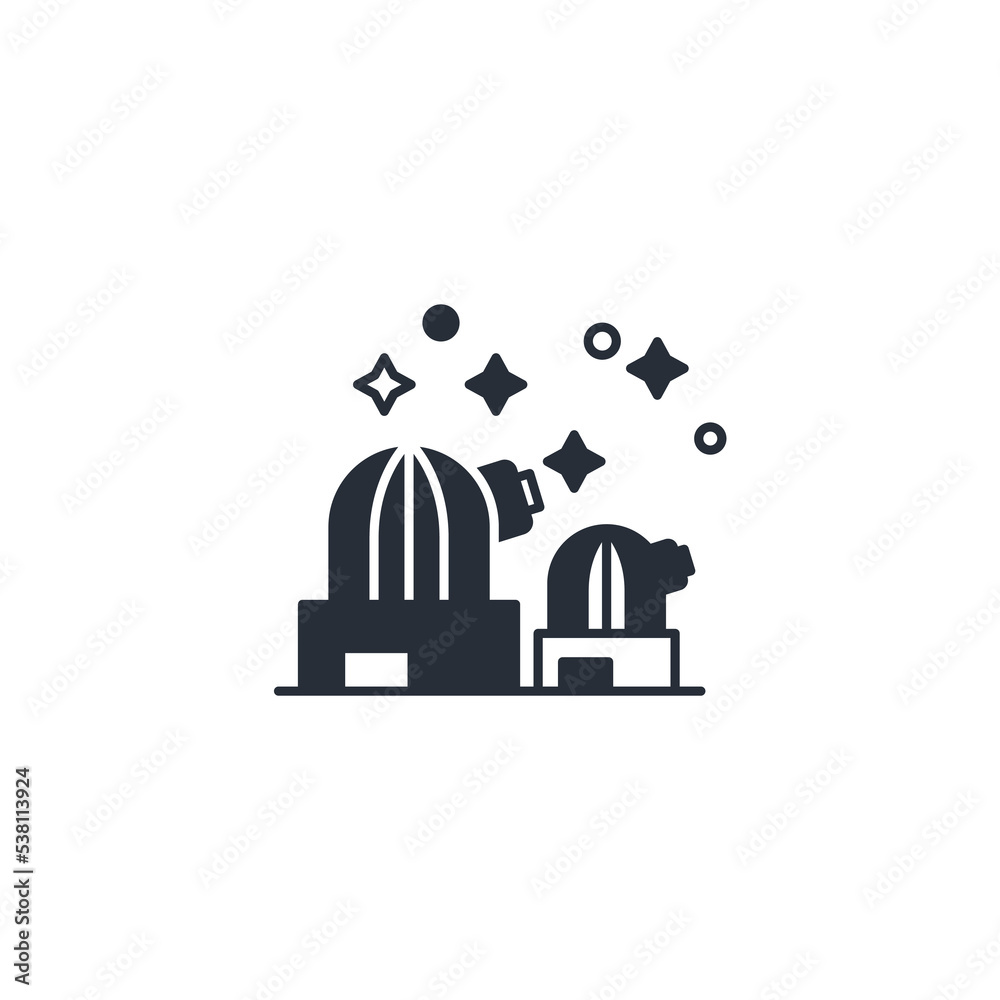 observatory icon vector icon.Editable stroke.linear style sign for use web design,logo.Symbol illustration.