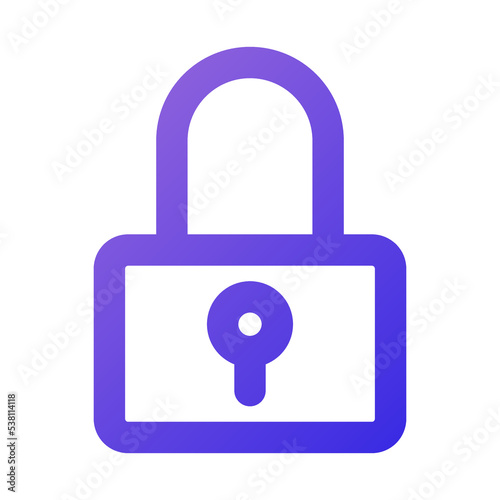 padlock icon outline gradient style