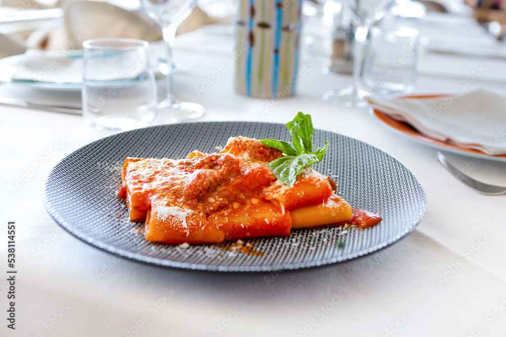 custom made wallpaper toronto digitalDish of pasta with tomato sauce. Mediterranean diet concept, healthy and balanced eating