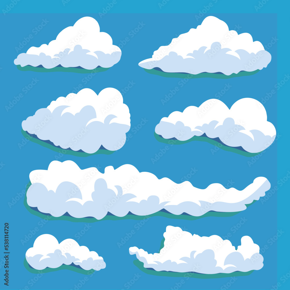 Collection of cartoon clouds illustration Collection of cartoon clouds illustration
