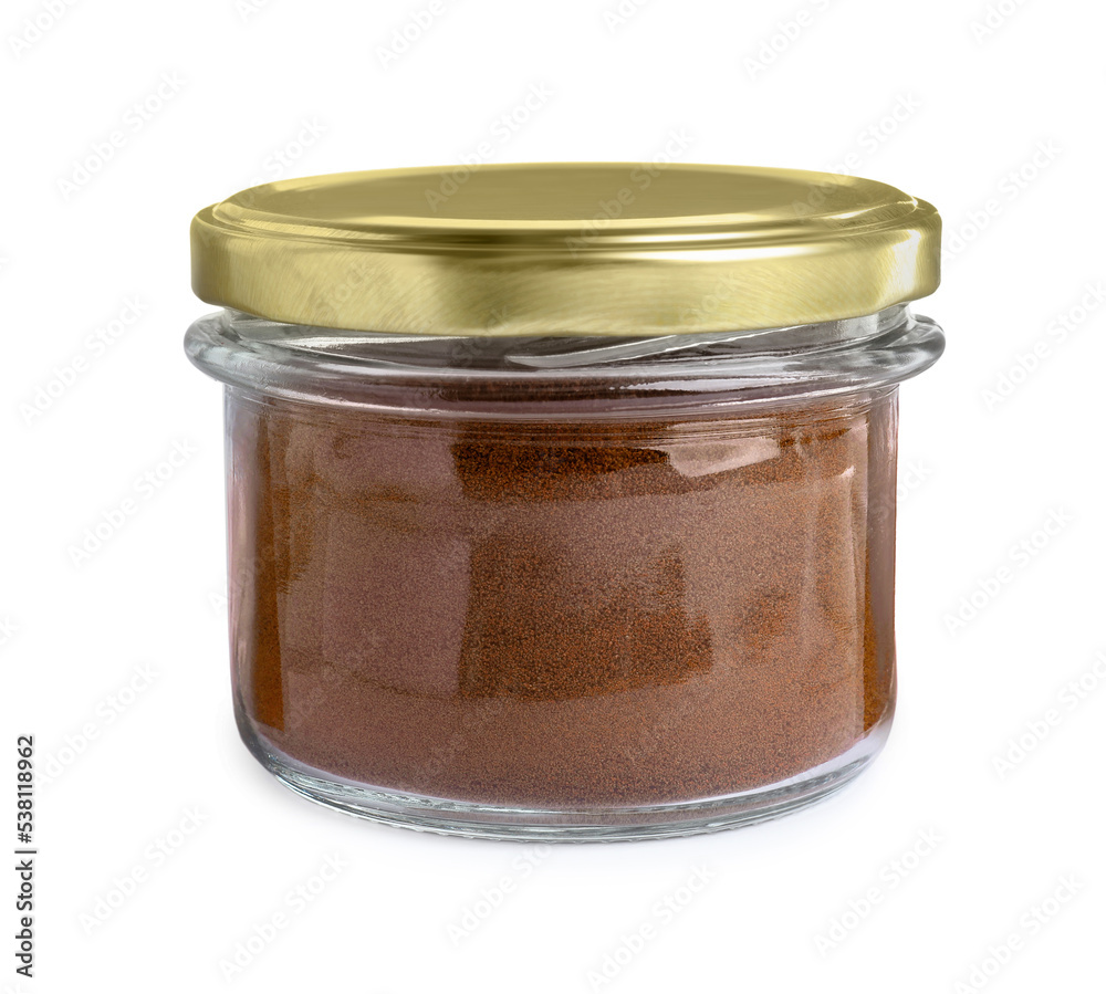 Glass jar of instant coffee isolated on white Glass jar of instant coffee isolated on white