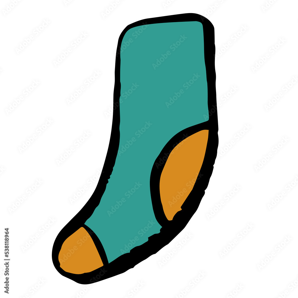 Textured hand drawn ink sock christmas illustration Textured hand drawn ink sock christmas illustration