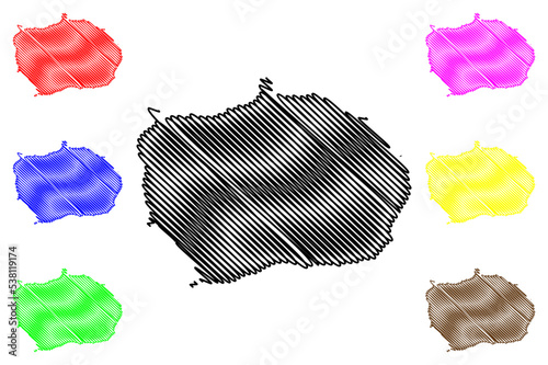 Bouvet island (Kingdom of Norway, Dependent territory of Norway) map vector illustration, scribble sketch Bouvetoya map
