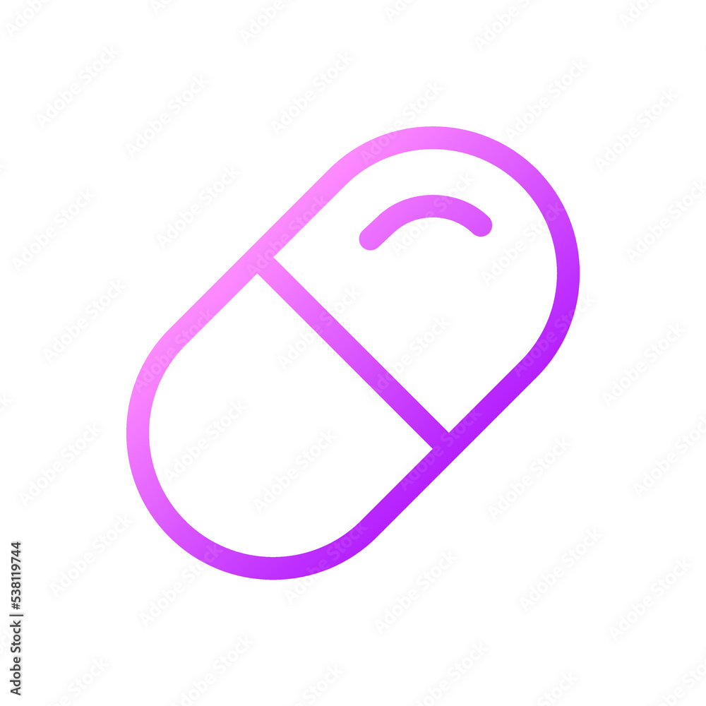 Medication pixel perfect gradient linear ui icon. Medical prescription. Healthcare. Capsule pill. Line color user interface symbol. Modern style pictogram. Vector isolated outline illustration Medication pixel perfect gradient linear ui icon. Medical prescription. Healthcare. Capsule pill. Line color user interface symbol. Modern style pictogram. Vector isolated outline illustration