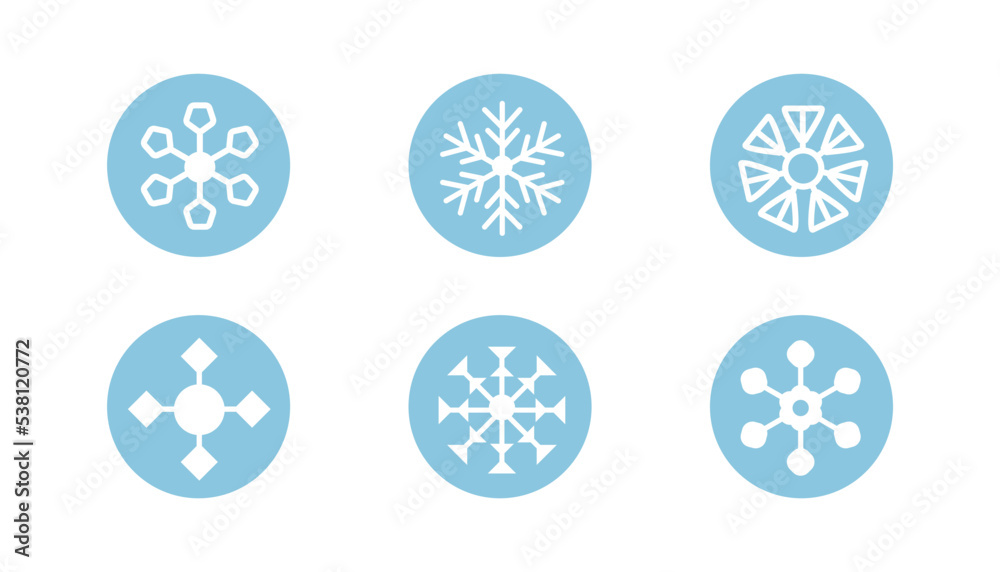 Big collection of snowflake icon.