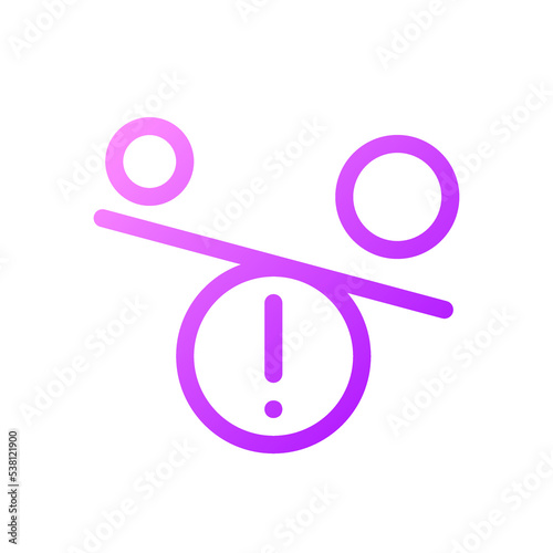 Imbalance pixel perfect gradient linear ui icon. Contrasting objects. Discrimination. Comparison. Line color user interface symbol. Modern style pictogram. Vector isolated outline illustration
