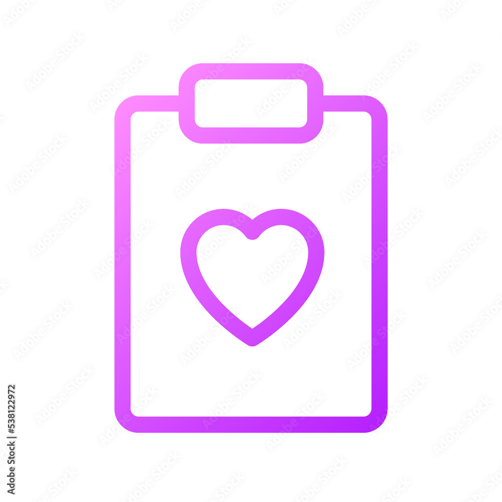 Health record pixel perfect gradient linear ui icon. Heart checkup plan. Healthcare information. Line color user interface symbol. Modern style pictogram. Vector isolated outline illustration Health record pixel perfect gradient linear ui icon. Heart checkup plan. Healthcare information. Line color user interface symbol. Modern style pictogram. Vector isolated outline illustration