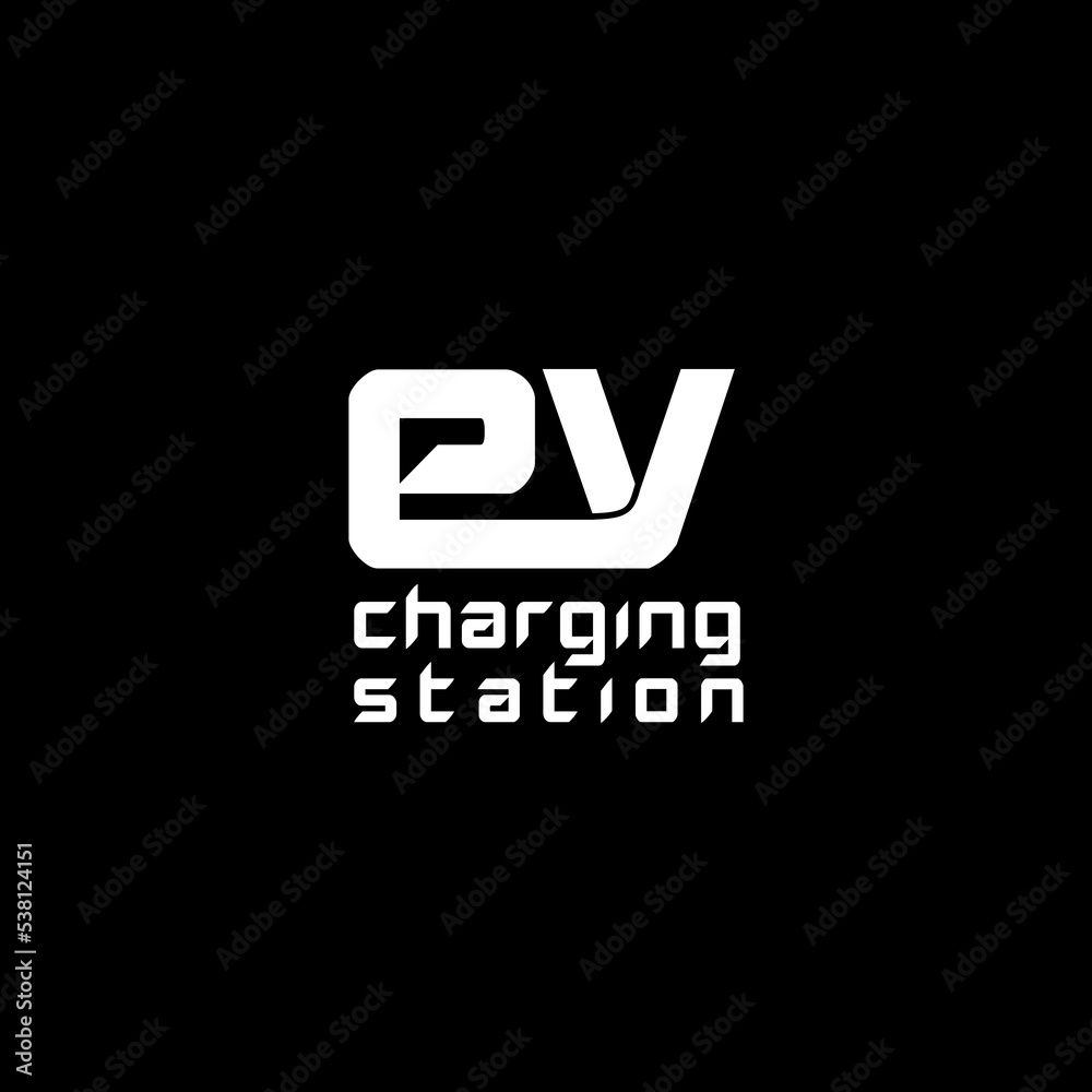 EV charging station icon isolated on dark background EV charging station icon isolated on dark background