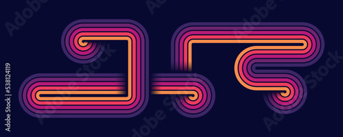 Abstract Colorful Funky Retro Vintage Background. 1970s Retro Style With Stripes Vector Illustration