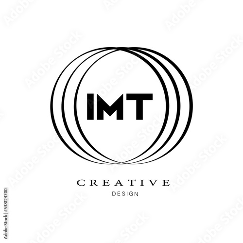 Design of the IMT letter logo in a circle on a white background. Initials letter logo concept by IMT. Letter design for the IMT. photo