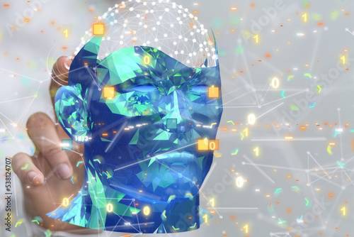 abstract lines with dots ov...