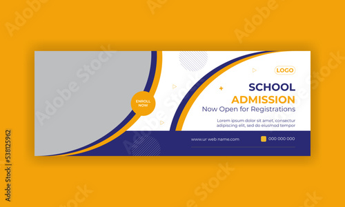 Back to school Facebook cover template & Social media web banner template, Web banner template design