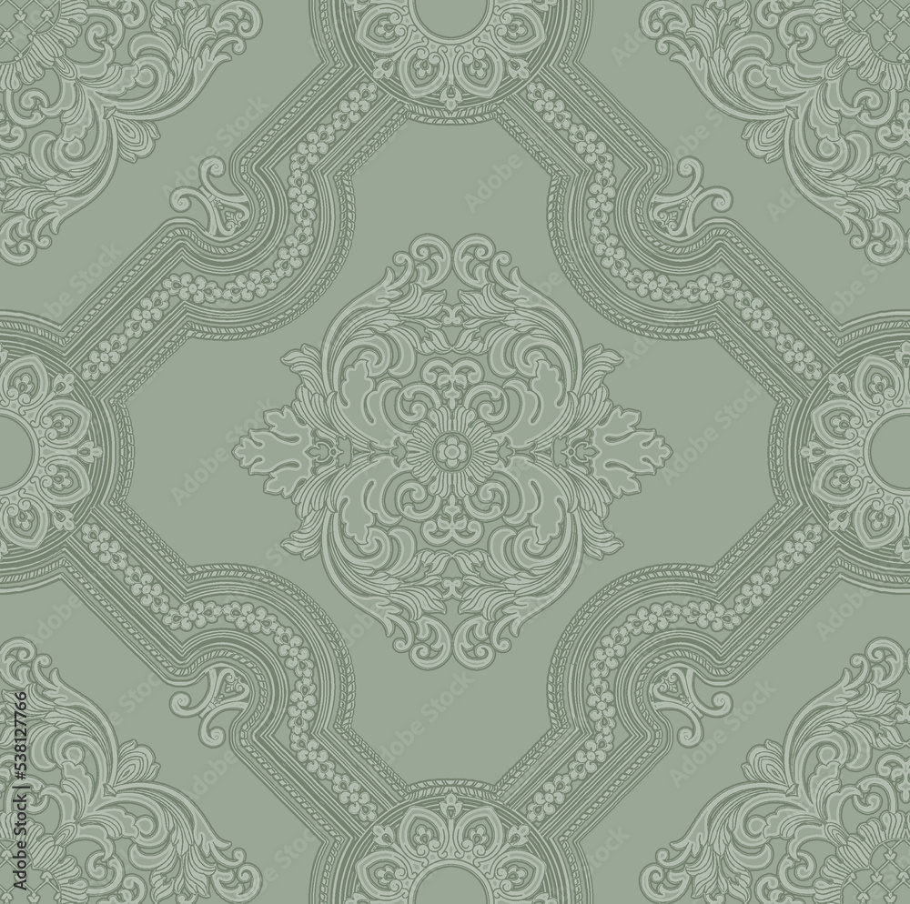 Fototapeta premium Classical luxury old fashioned damask ornament, royal seamless texture for wallpapers, textile, wrapping. Vintage exquisite floral baroque template.