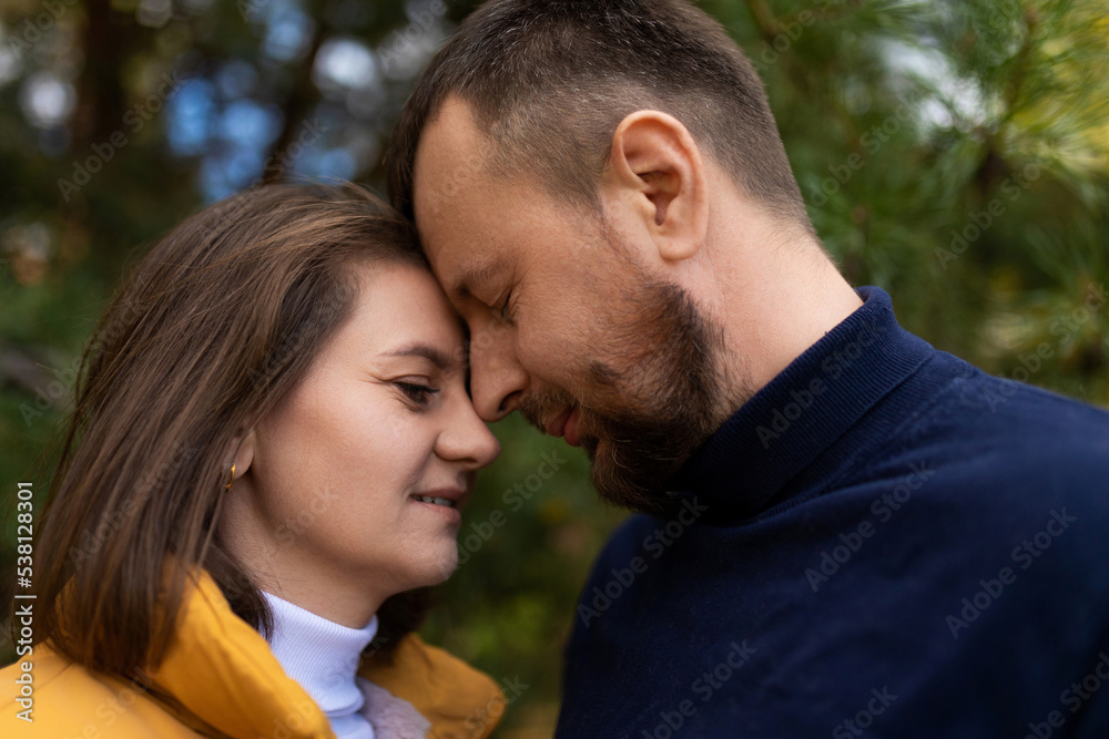 close-up portrait of middle-aged man and woman in love close-up portrait of middle-aged man and woman in love