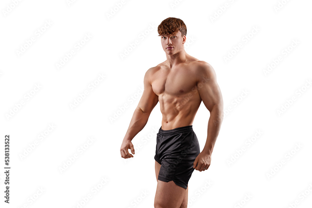 The torso of attractive muscular male body builder on black background. FREE PNG The torso of attractive muscular male body builder on black background. FREE PNG