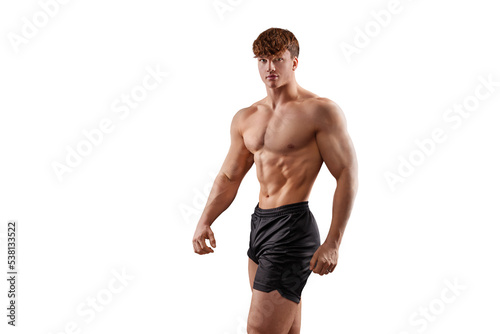 Obraz na plátne The torso of attractive muscular male body builder on black background