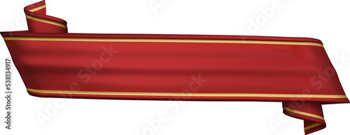 3d rendering red ribbon for composition
