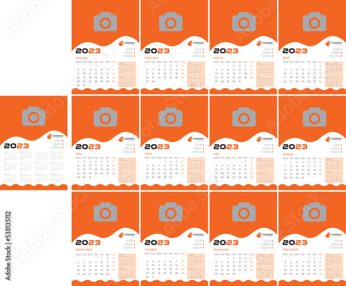 12 Months Wall Calendar Template